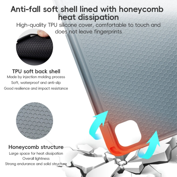 For iPad Pro 12.9 2022/2021/2020 ZGA Tri-Fold Voltage Smart Leather Tablet Case(Grey) by ZGA