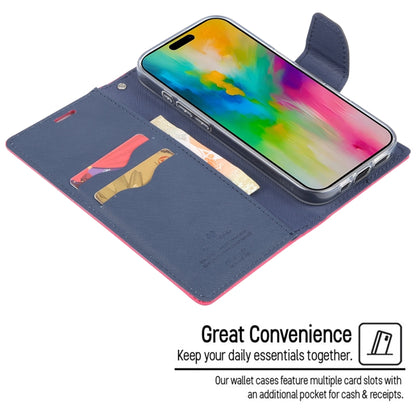 For iPhone 16 GOOSPERY FANCY DIARY Cross Texture Leather Phone Case(Rose Red) by GOOSPERY