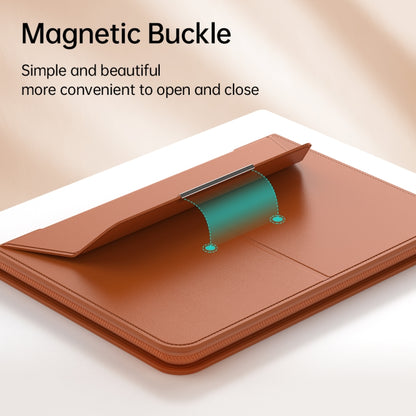 Multifunctional Laptop PU Magnetic Stand Split Liner Bag with Mouse Pad Function, Size:15 inch(Rose Gold) by bashfashion