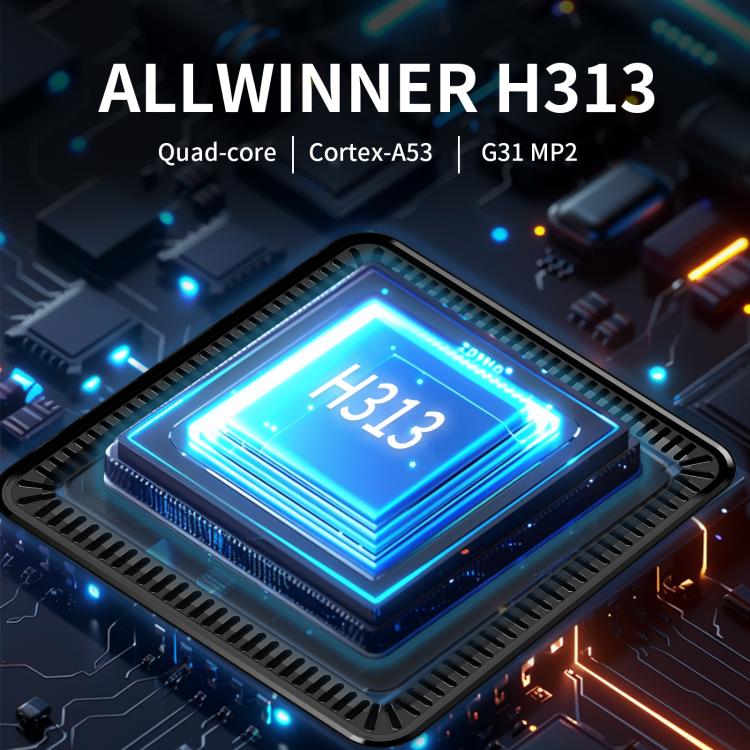 Q7 4K UHD Android 10 Smart TV Box with Remote Control, 2GB+8GB, Allwinner H313 Quad-Core(EU Plug) by bashfashion