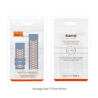 For Garmin Fenix 7X 26mm Kalebol Three Rows Hole Two Color Silicone Watch Band(Light Grey Orange) by Kalebol