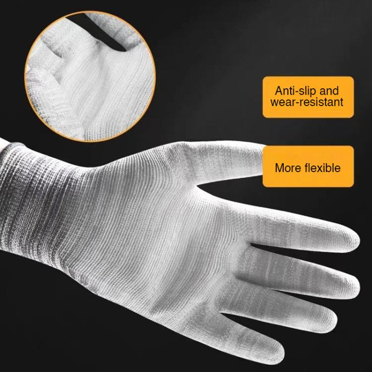 A Pair Striped PU Coated Palm Anti-static Labor Protection Gloves Random Color Delivery, Size:M by bashfashion