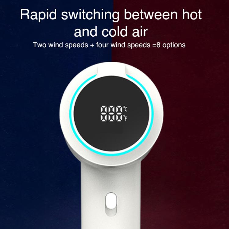 WG-F02 LED Digital Display High Speed Negative Ion Hair Dryer, US Plug(White) by bashfashion