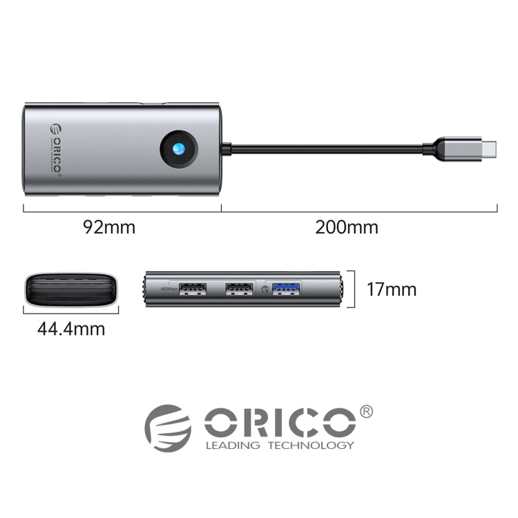 ORICO PW11-5P Type-C / USB-C 5-in-1 5Gbps Multifunction Docking Station(Silver) by ORICO