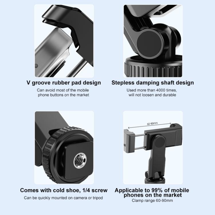 For DJI OSMO Pocket 3 PULUZ Protective Frame Expansion Phone Clamp, Compatible with Tripod Pole (Black) by PULUZ