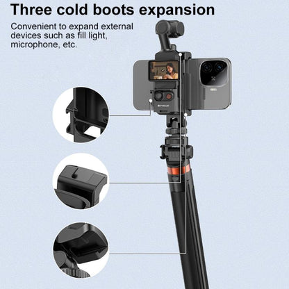 For DJI OSMO Pocket 3 PULUZ Protective Frame Expansion Phone Clamp, Compatible with Tripod Pole (Black) by PULUZ