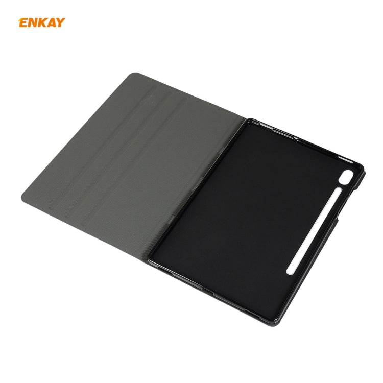 For Samsung Galaxy Tab S8 / Galaxy Tab S7 11.0 T870 / T875 ENKAY Coarse Cloth Pattern PU Leather + TPU Smart Case with Holder & Sleep / Wake-up Function(Grey) by ENKAY