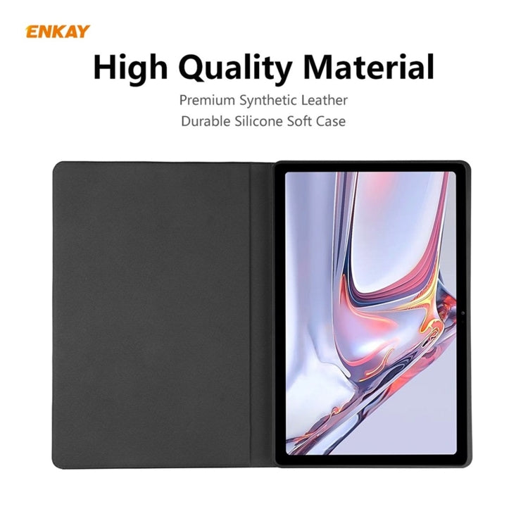 For Samsung Galaxy Tab A7 10.4 T500 / T505 2020 / 2022 ENKAY Cow Texture TPU Leather Smart Case(Black) by ENKAY