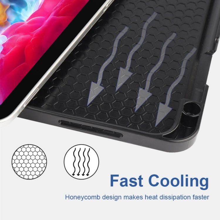 For iPad Pro 11 2022 / 2021 / 2020 ENKAY 3-Folding Shockproof TPU Cover Custer Texture PU Leather Tablet Case with Pencil Slot & Holder & Sleep / Wake-up Function(Black) by ENKAY