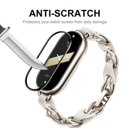 For Xiaomi Mi Band 8 ENKAY Hat-Prince 2 in 1 Set Full Coverage Screen Protector + Nylon Loop Watch Band(Rainbow+Purple) by ENKAY