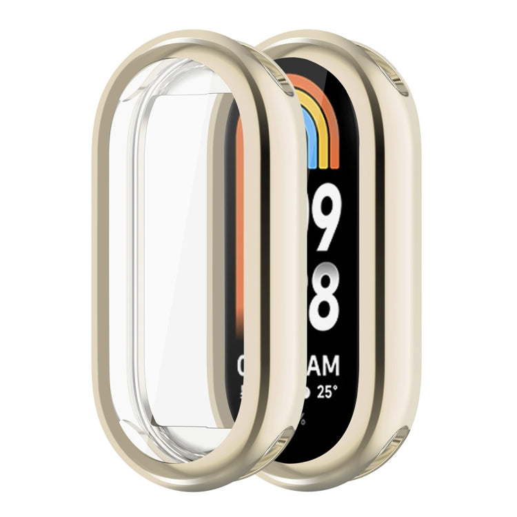 For Xiaomi Mi Band 8 ENKAY Hat-Prince Full Coverage Electroplated Soft TPU Case with Screen Protection(Golden) by ENKAY