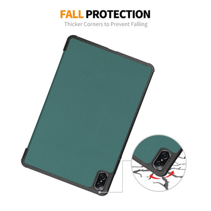 For Honor Pad V8 ENKAY Tri-fold Custer Texture Leather Smart Tablet Case(Dark Blue) by ENKAY