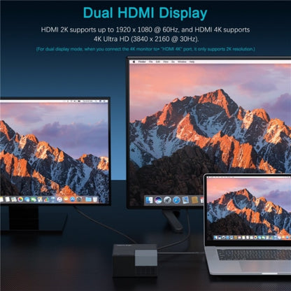 WAVLINK UG76PD2 3.5mm Audio, Gigabit Network Port Dual HD Universal Docking Station(AU Plug) by WAVLINK