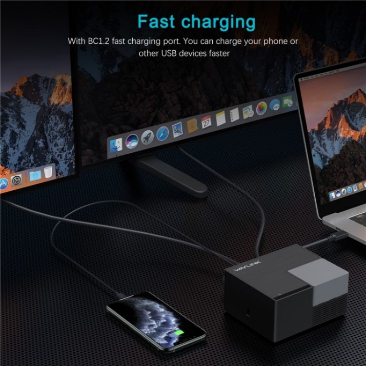 WAVLINK UG76PD2 3.5mm Audio, Gigabit Network Port Dual HD Universal Docking Station(EU Plug) by WAVLINK