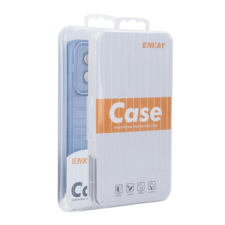 For iPhone 14 Plus ENKAY Hat-Prince Translucent Matte TPU Phone Case with Lens Film(Purple) by ENKAY