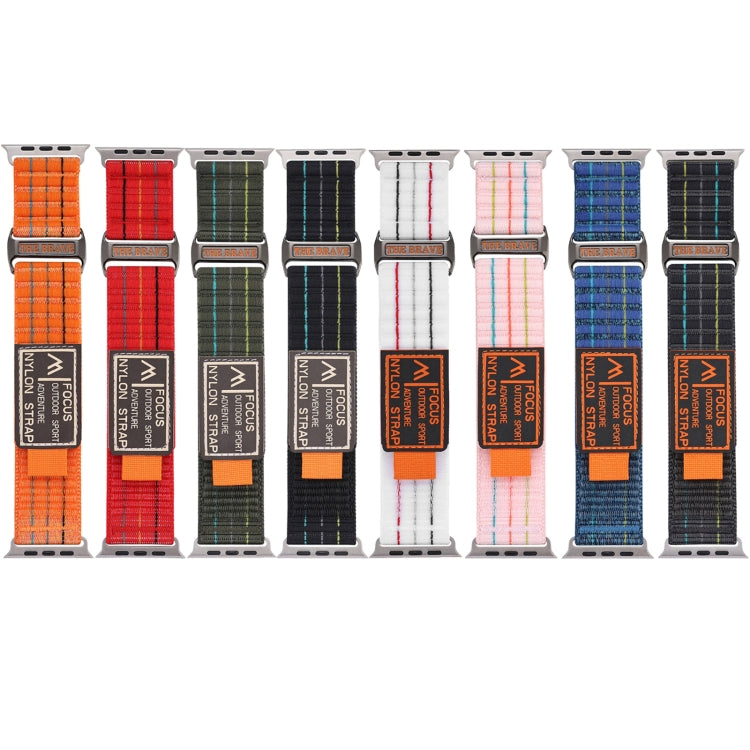 For Apple Watch Ultra 2 49mm Two Sections Nylon Hook and Loop Fastener Watch Band(Sakura Pink) by bashfashion