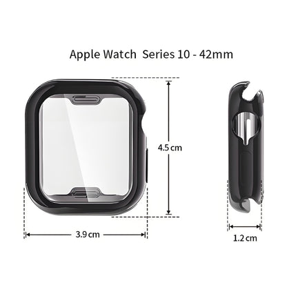 For Apple Watch Series 11 / 10 42mm ENKAY Hat-Prince Electroplated Soft TPU Case with Screen Film(Black) by ENKAY