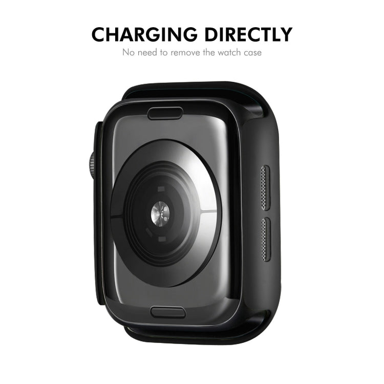 For Apple Watch Series 11 / 10 42mm ENKAY Hat-Prince 2 in 1 Solid Color PC Watch Case with Full Coverage PMMA Soft Film(Light Blue) by ENKAY