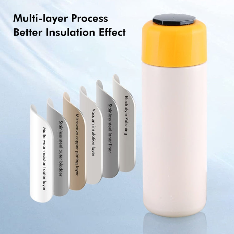 JUNSUNMAY 420ml Vacuum Insulated Water Bottle with LED Temperature Display(Beige) by JUNSUNMAY