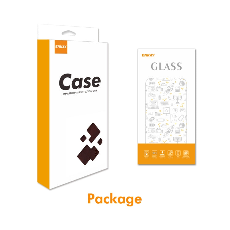 For iPhone 16e ENKAY Card Wallet Calf Texture Leather Phone Case with Screen Film(Black) by ENKAY