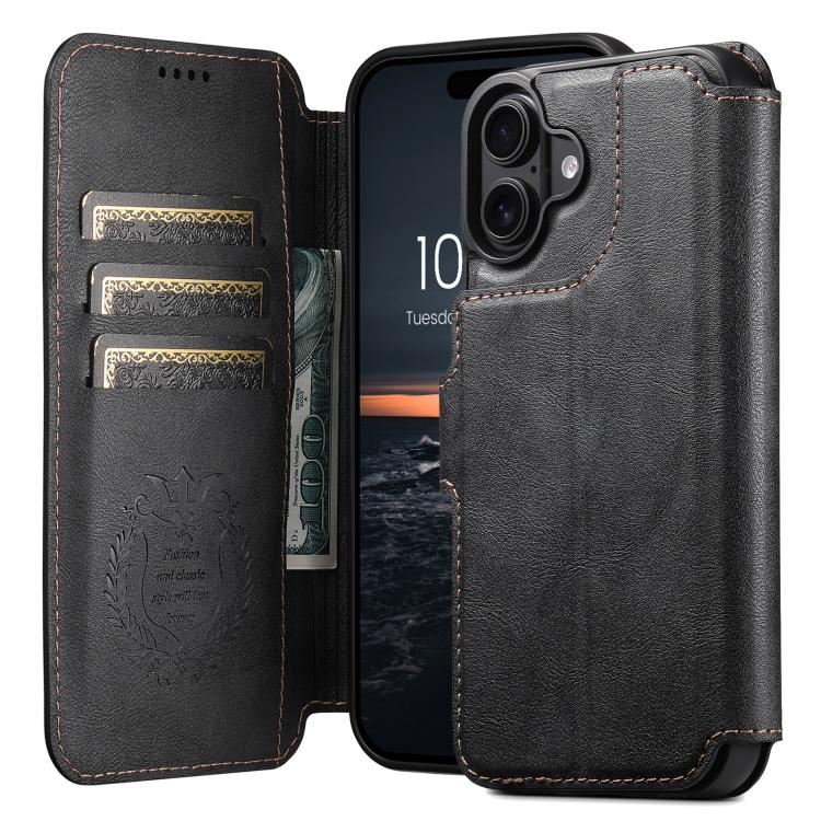 For iPhone 17 Suteni Q05 2-in-1 Multi-function Detachable Wallet MagSafe Phone Case(Black) by Suteni