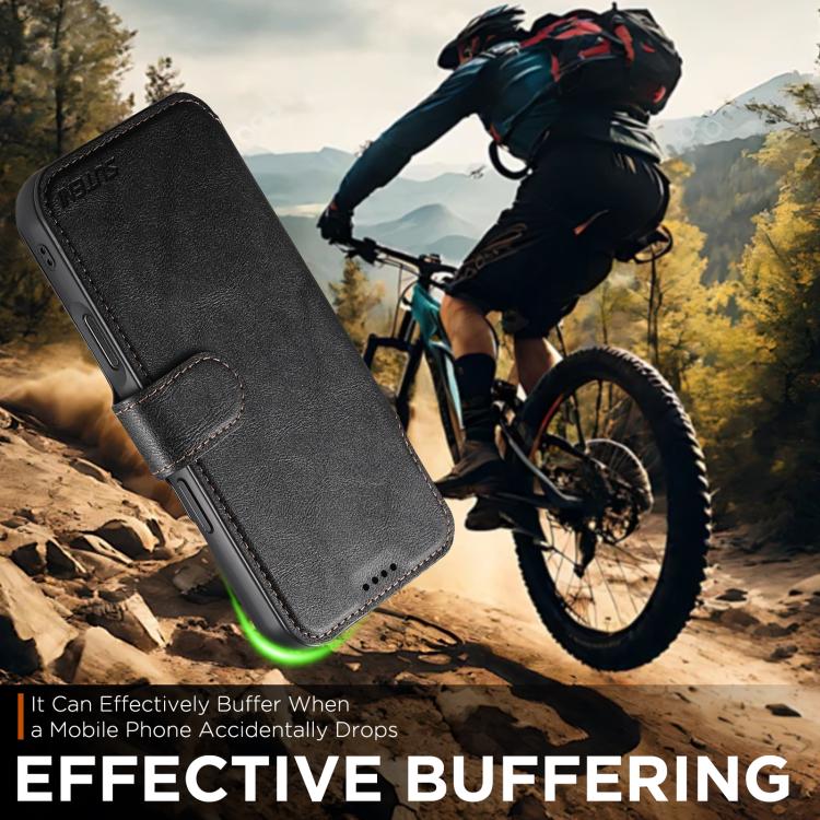 For iPhone 17 Suteni Q05 2-in-1 Multi-function Detachable Wallet MagSafe Phone Case(Black) by Suteni