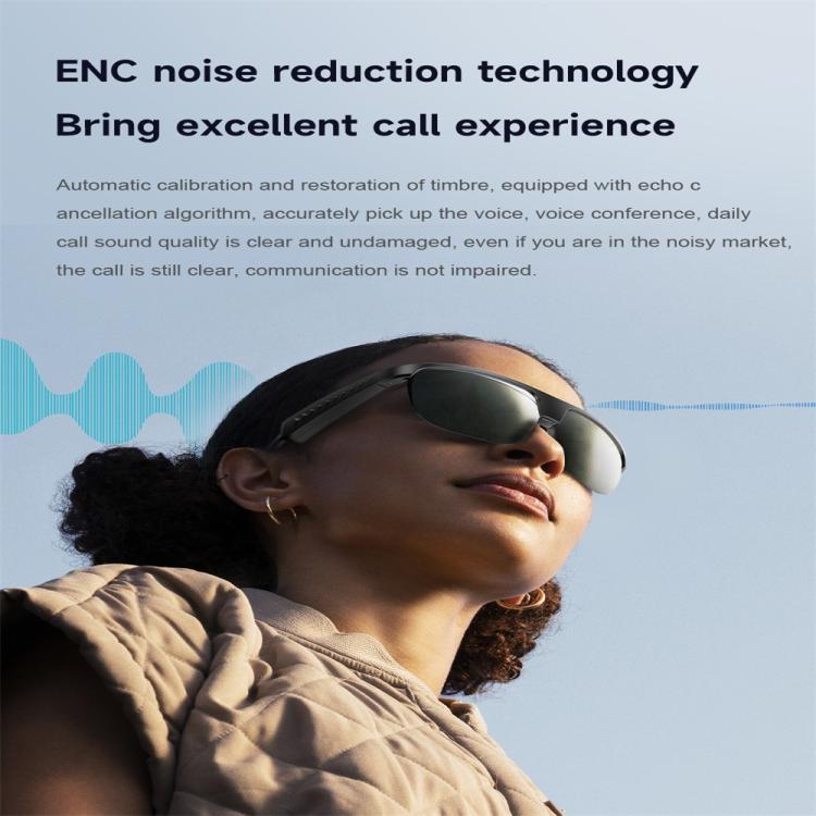 L01 Smart Glasses, Support AI Intelligent Translation / Bluetooth Call / Intelligent Noise Reduction(Grey) by bashfashion