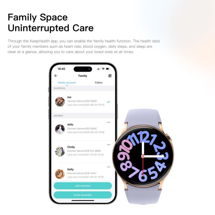 Sense 6 1.43 AMOLED Screen IP68 Waterproof Bluetooth Call Smartwatch Supports Health Monitoring(Starlight) by bashfashion