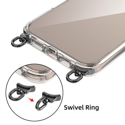 For iPhone Air Kalebol Minimalist High Transparency Multi Color Rotating Lanyard Hole Phone Case(Black) by Kalebol