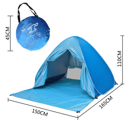 With Curtain Automatic Instant Pop Up Tent Potable Beach Tent, Size: 200x165x130cm(Blue) by bashfashion