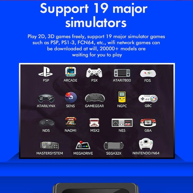 GD10 256G Built-In 60000+ Games Dual System Set-Top Box 3D Home 4K HD TV Game Console Box EU Plug(Black) by ANBERNIC