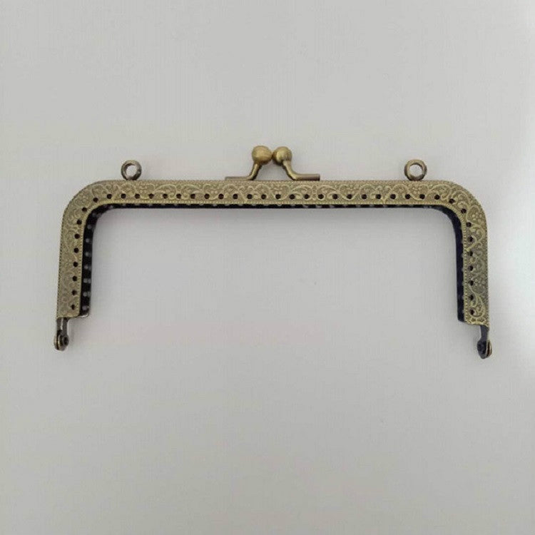 Square Embossed Wallet Handbag Metal Handle, Size:18.5cm by bashfashion