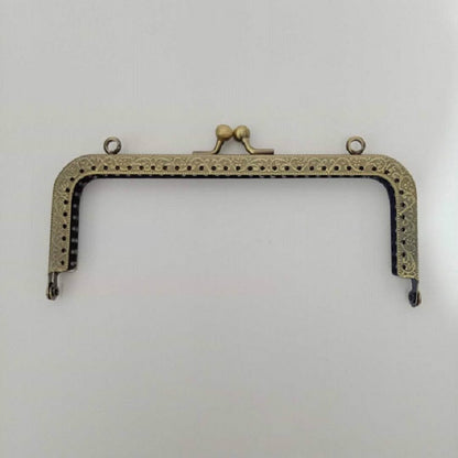 Square Embossed Wallet Handbag Metal Handle, Size:18.5cm by bashfashion