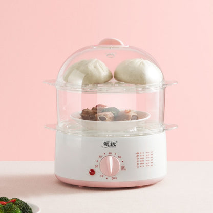 LINGRUI Timer Mini Multi-Function Egg Cooker Automatic Power Off Home Breakfast Machine, CN Plug, Specification:Double Layers(Grey) by bashfashion