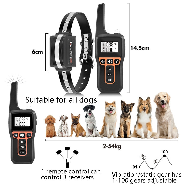 PaiPaitek PD529 Remote Control Dog Training Device Voice Control Anti-Barking Device Dog Training Device(Orange) by PaiPaitek