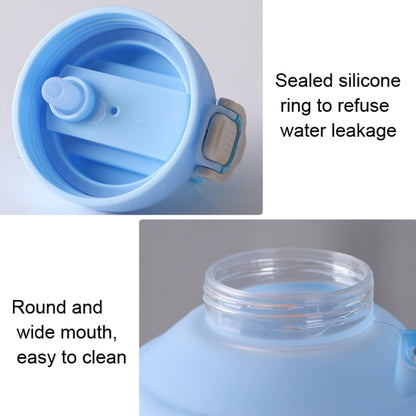 3800ml Large Capacity Gradient Straw Cup Sports Bottle With Scale(Black) by bashfashion