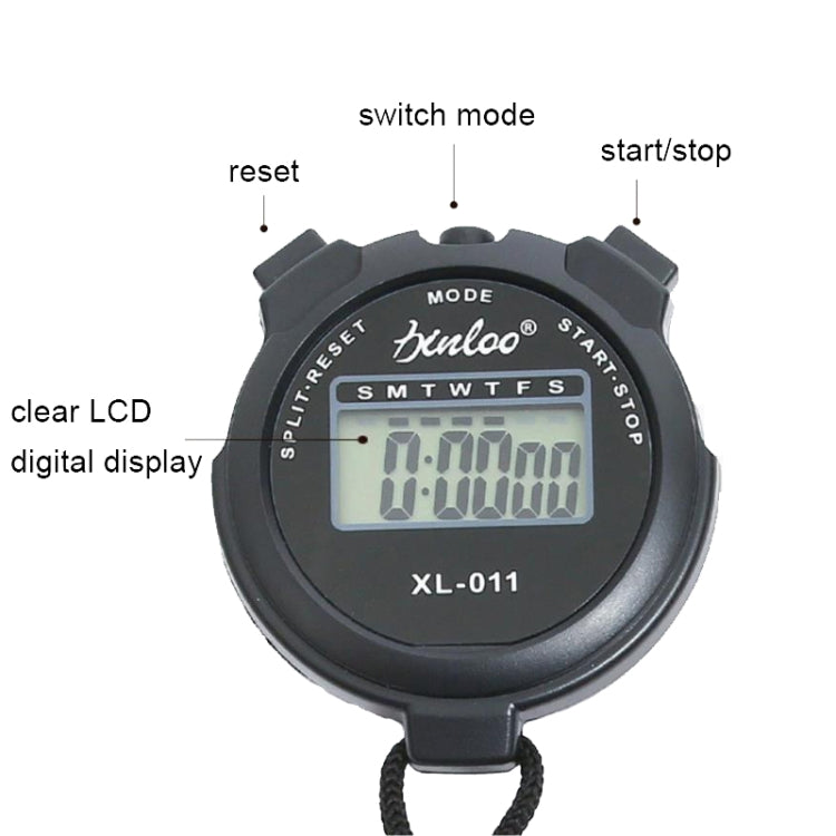 XINLOO XL-011 Display Single Memory Stopwatch Running Fitness Training Electronic Timer(Black) by null