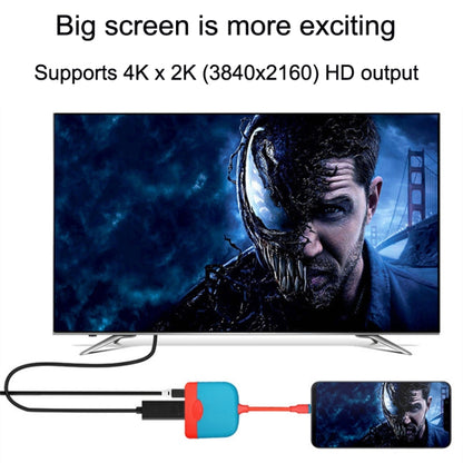 H0231 For Mobile / Nintendo Switch Expansion Dock Portable Base(Red Blue) by bashfashion