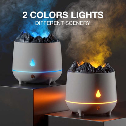 HS01 Simulation Flame Humidifier Home Aromatherapy Machine With Night Light(Black) by bashfashion