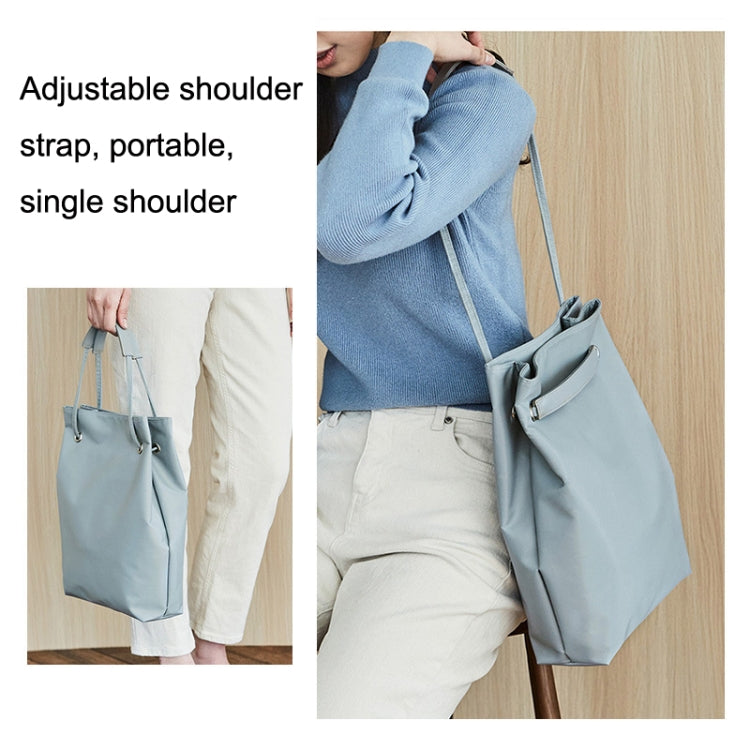 For Apple Macbook Shoulder / Handheld / Messenger Computer Bag, Size: Small(Lake blue+gray PU Power Bag) by bashfashion