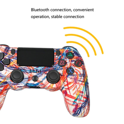 For PS4 Wireless Bluetooth Game Controller With Light Strip Dual Vibration Game Handle(Line) by bashfashion