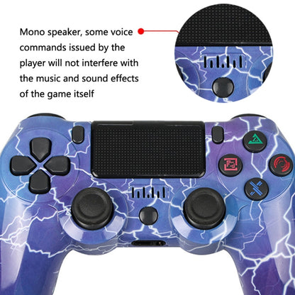 For PS4 Wireless Bluetooth Game Controller With Light Strip Dual Vibration Game Handle(Burst) by bashfashion
