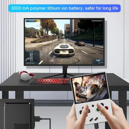 Miyoo Mini Plus 3.5 Inch IPS Screen Retro Handheld Game Console 64GB 15K Games(Grey) by bashfashion