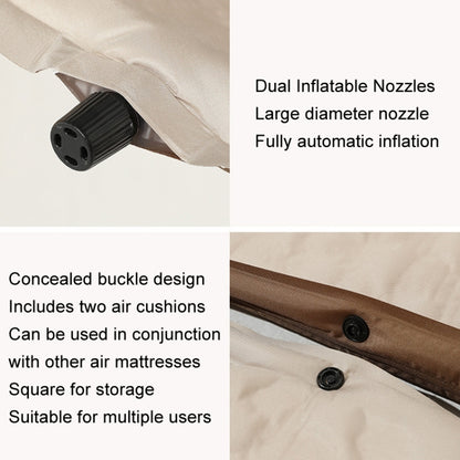 CSTUR D2250 Thickened Portable Camping Hexagonal Automatic Inflatable Mat Outdoor Picnic Moistureproof Mat, Thickness: 3cm (Khaki) by CSTUR