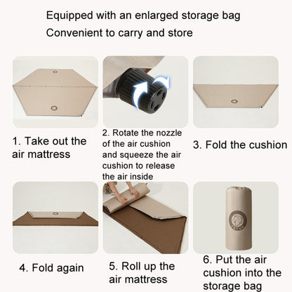 CSTUR D2250 Thickened Portable Camping Hexagonal Automatic Inflatable Mat Outdoor Picnic Moistureproof Mat, Thickness: 3cm (Khaki) by CSTUR