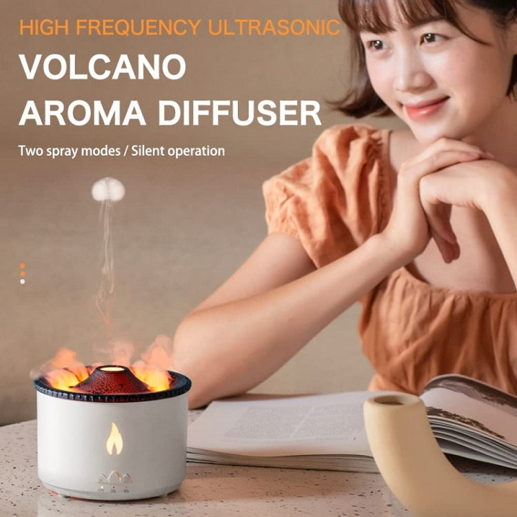 Volcanic Essential Oil Aroma Diffuser Ultrasonic Air Humidifier, Model: Two-color Remote Control(UK Plug) by bashfashion