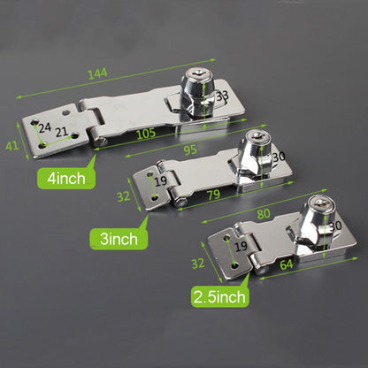 2.5 inch Non-Interlocking No Hole Hook With Locking Hasp Chest Of Drawers Door Lock With Iron Key by bashfashion