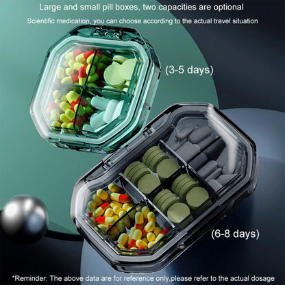 Portable Mini Compartmentalized Sealed Pill Box Weekly Morning And Evening Pill Capsule Dispensing Box, Style: 4 Grids Gray by bashfashion