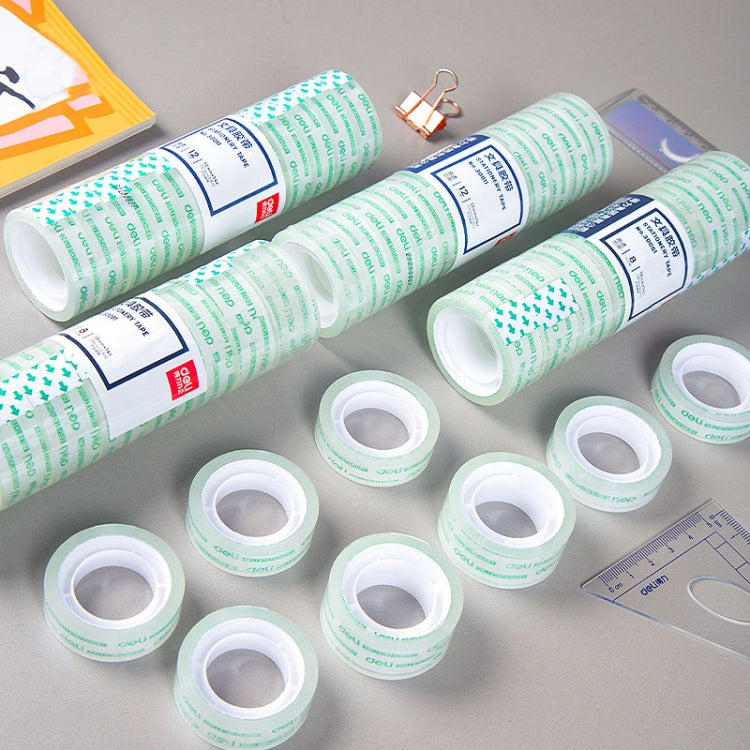 6 Rolls Width 1.2cm x Length 15m Deli Small High Viscosity Office Transparent Tape Student Stationery Tape by Deli
