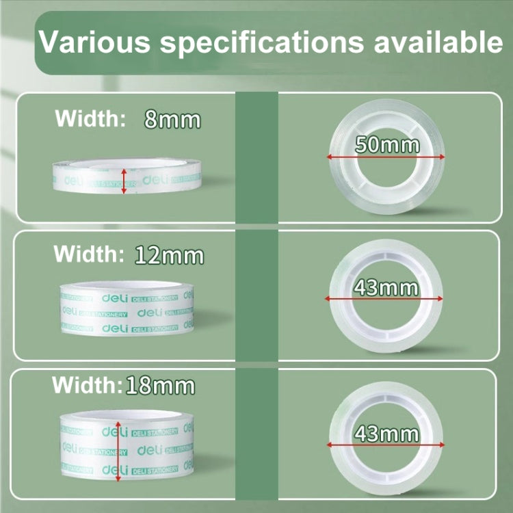 6 Rolls Width 1.2cm x Length 15m Deli Small High Viscosity Office Transparent Tape Student Stationery Tape by Deli